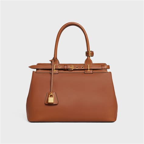 celine conti bag in natural calfskin tan